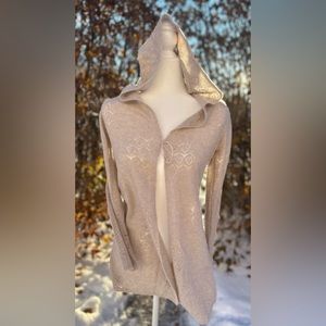 SOLD CYNTHIA ROWLEY 100% Cashmere Hooded Cardigan Size XS